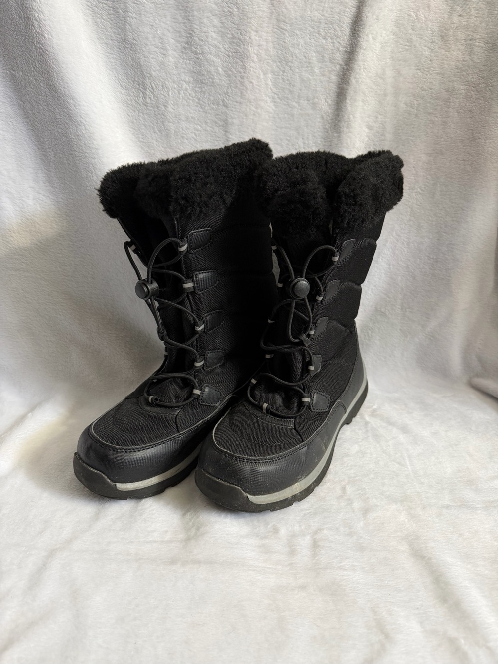 Lands’ End Kids Black Winter Snow Boots Size 4
